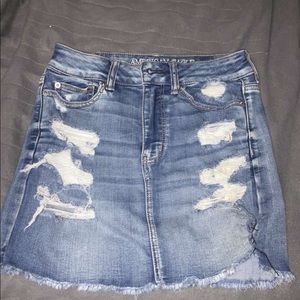 Ripped jean skirt